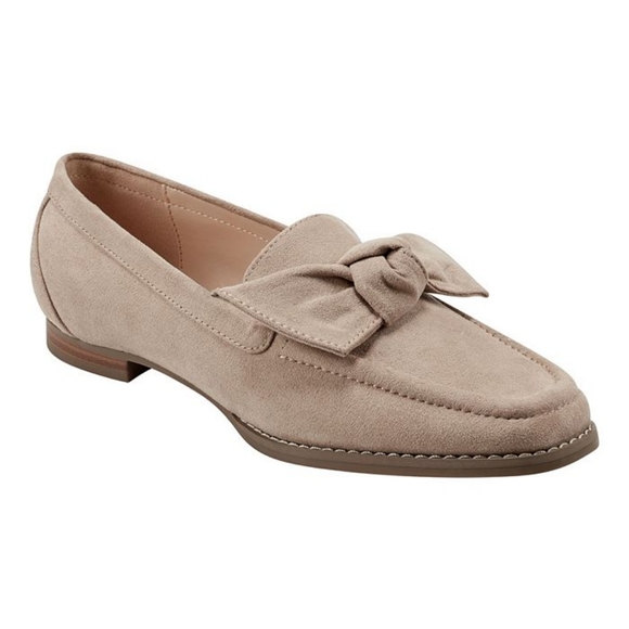 Bandolino Anella Light Natural Suede Loafers with Bow - Picture 2 of 7